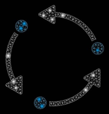 Flare Mesh Tel Çerçeve Parlama Noktalar ile Döndürme