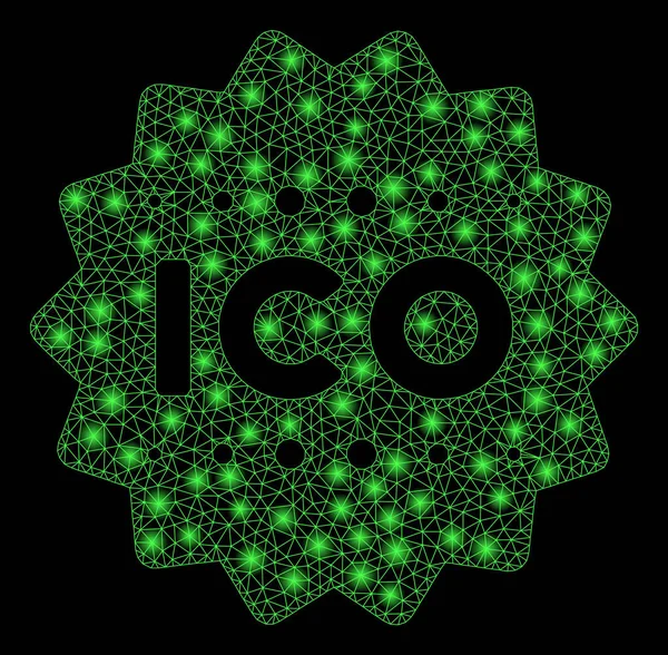 Token ICO de réseau de maille arrondie avec des taches arrondies — Image vectorielle
