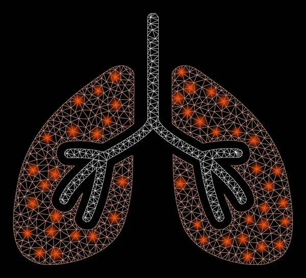 Flare Mesh 2D Lungs with Flare Spots — Stock Vector