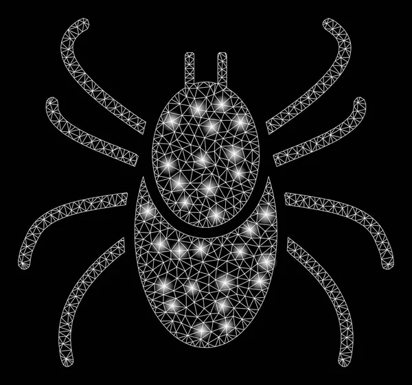 Flare Mesh Carcass Mite Tick with Light Spots — Stock Vector