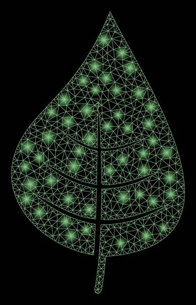 Растительный лист из факельной сетки с факельными пятнами — стоковый вектор