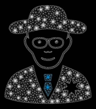 Flare Spotlar ile Flare Örgü Tel Çerçeve Şerif