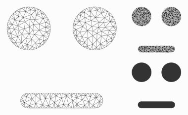 Kayıtsız Gülen Vektör Örgü 2d Model ve Üçgen Mozaik Simgesi