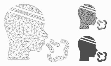 Hasta Hapşırık Vektör Örgü Karkas Modeli ve Üçgen Mozaik Simgesi