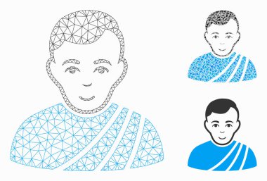 Patrici Vatandaş Vektör Örgü Karkas Modeli ve Üçgen Mozaik Simgesi