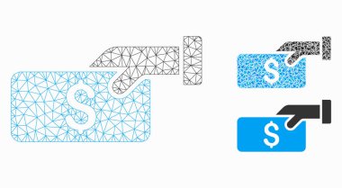 Pay Vektör Örgü 2d Model ve Üçgen Mozaik Simgesi