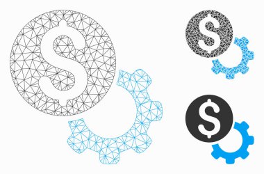 Ödeme Araçları Vektör Örgü Ağ Modeli ve Üçgen Mozaik Simgesi