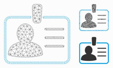 Kişisel Rozet Vektör Örgü 2d Model ve Üçgen Mozaik Simgesi
