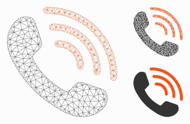 Telefon Call Vector Mesh 2d Model ve Üçgen Mozaik Simgesi