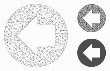 Önceki Ok Vektör Örgü Ağ Modeli ve Üçgen Mozaik Simgesi