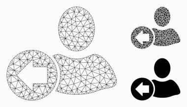 Önceki Kullanıcı Vektör Örgü Tel Çerçeve Modeli ve Üçgen Mozaik Simgesi