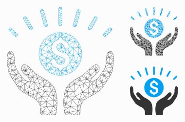 Refah Vektör Örgü 2d Model ve Üçgen Mozaik Simgesi