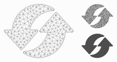 Vektör Örgü Ağ Modelini ve Üçgen Mozaik Simgesini Yenile