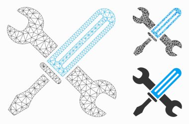 Araçlar Vektör Örgü Karkas Modeli ve Üçgen Mozaik Simgesi