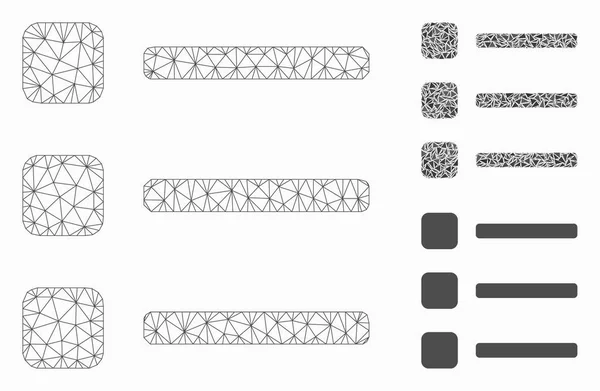 Itens Vector Mesh Wire Frame Model e Triângulo Ícone Mosaico — Vetor de Stock