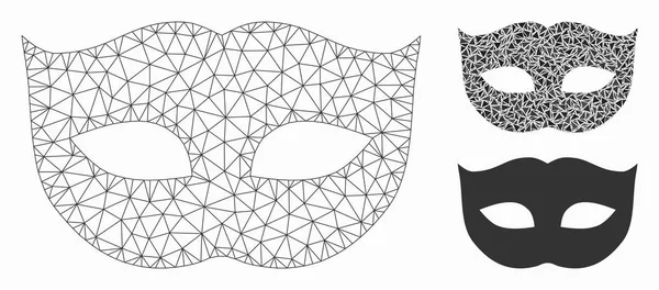 Maschera di privacy Modello Vector Mesh 2D e Triangolo Mosaico Icona — Vettoriale Stock