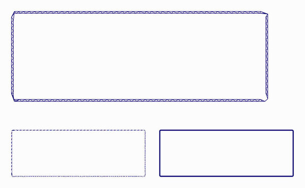 Розовый прямоугольник, векторная сетевая модель и треугольная икона
