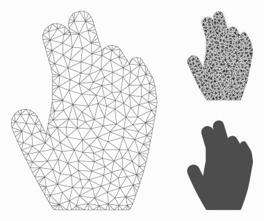 El Vektör Örgü Karkas Modeli ve Üçgen Mozaik Simgesi yönet