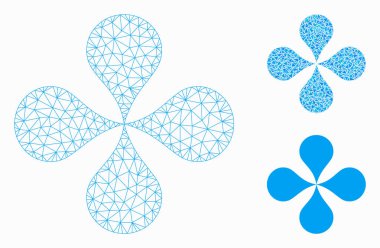 Harita İşaretçileri Vektör Örgü Karkas Modeli ve Üçgen Mozaik Simgesi