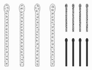 Maçlar Vektör Örgü 2d Model ve Üçgen Mozaik Simgesi