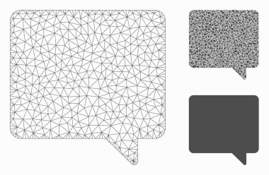 İleti Vektör Örgü 2d Model ve Üçgen Mozaik Simgesi