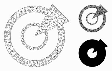 Radar Vektör Örgü 2d Model ve Üçgen Mozaik Simgesi