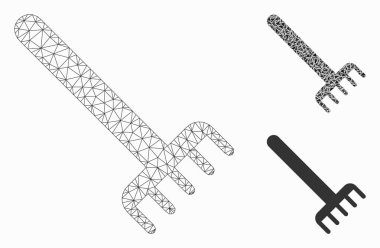 Tırmık Vektör Örgü Karkas Modeli ve Üçgen Mozaik Simgesi