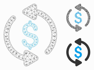 Yenileme Fiyat Vektör Örgü Ağ Modeli ve Üçgen Mozaik Simgesi