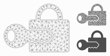 Kayıt Anahtarı Vektör Örgü Karkas Modeli ve Üçgen Mozaik Simgesi