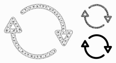 Vektör Örgü Ağ Modelve Üçgen Mozaik Simgesini Yeniden Yükleme