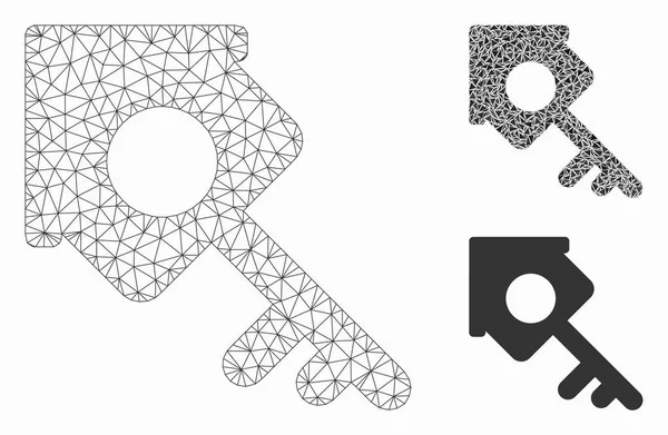 Realty Access Vektör Örgü Ağ Modeli ve Üçgen Mozaik Simgesi