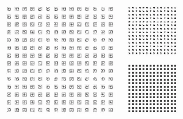 Regular Square Dots Vector Mesh Network Model and Triangle Mosaic Icon — Stock Vector