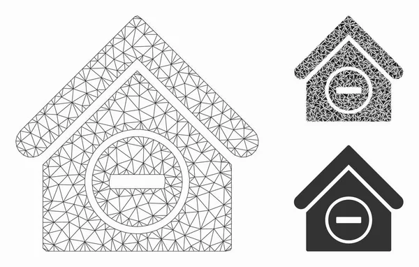 Odstranit stavební drát se symbolem síťoviny a trojúhelníková mozaika — Stockový vektor