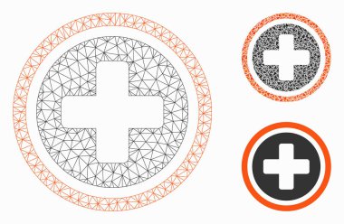 Yuvarlak Çapraz Vektör Örgü Ağ Modeli ve Üçgen Mozaik Simgesi