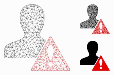 Kullanıcı Risk Yönetimi Vektör Mesh 2d Model ve Üçgen Mozaik Simgesi