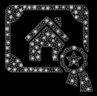 Parlama Spotları ile Parlak Mesh 2d Emlak Sertifikası