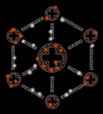 Parlama Noktalar ile Parlak Örgü Karkas Tıbbi Ağ