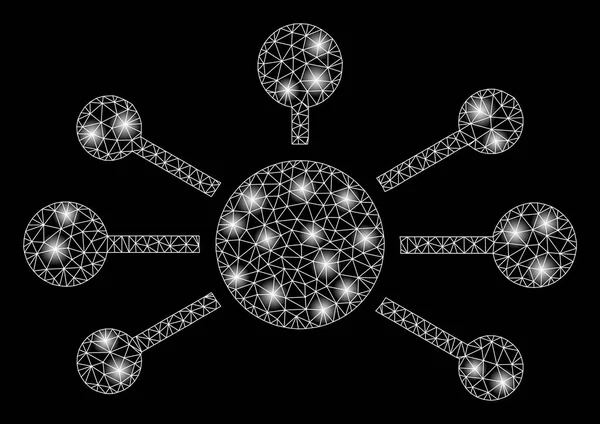 Relación de red de malla de llamarada Enlaces con puntos de llamarada — Archivo Imágenes Vectoriales