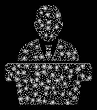 Işık Noktalar ile Parlak Örgü Tel Çerçeve Muhabiri