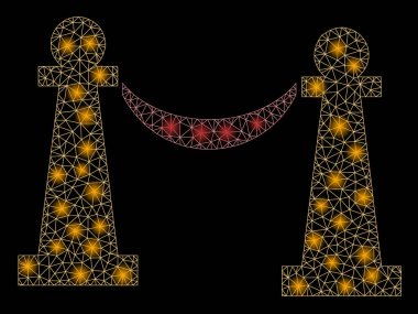 Flare Örgü Tel Çerçeve Özel Parti Stanchions Flare Noktalar ile