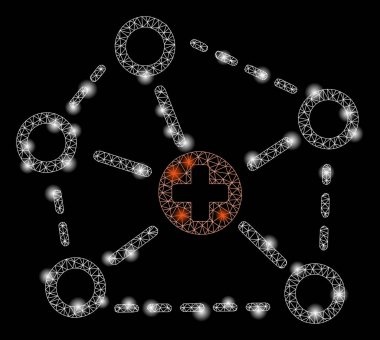 Flare Mesh 2d Tıbbi Ağ Yapısı Parlama Noktalar ile