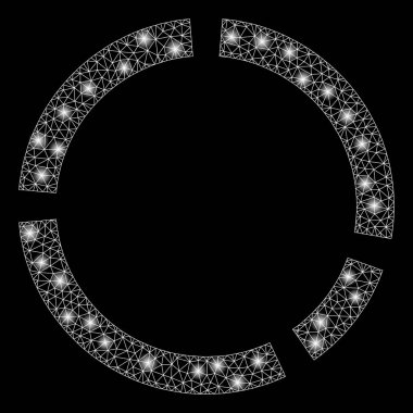 Parlama Noktaları ile Parlayan Örgü Tel Çerçeve Yuvarlak Diyagram