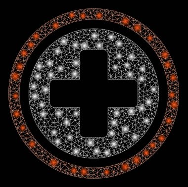 Flare Örgü Tel Çerçeve Yuvarlak Haç Parlama Noktalar ile