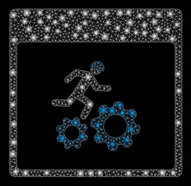 Flare Örgü Tel Çerçeve Çalışma İşçiTakvim Sayfası Parlama Noktalar ile