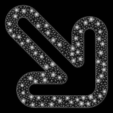 Flare Örgü Tel Çerçeve Sağ Aşağı Ok Parlama Noktalar ile