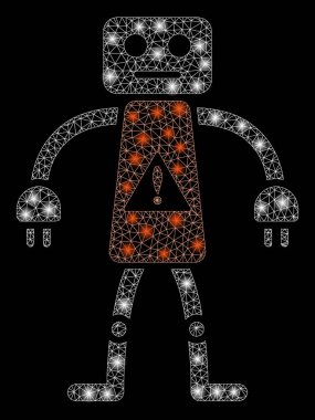 Flash Spotlar ile Parlayan Örgü Ağ Robot Tehlike