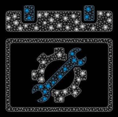 Işık Noktalar ile Parlak Örgü 2d Hizmet Takvimi Sayfası