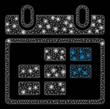 Işık Noktalar ile Parlak Örgü Tel Çerçeve Ay Takvim