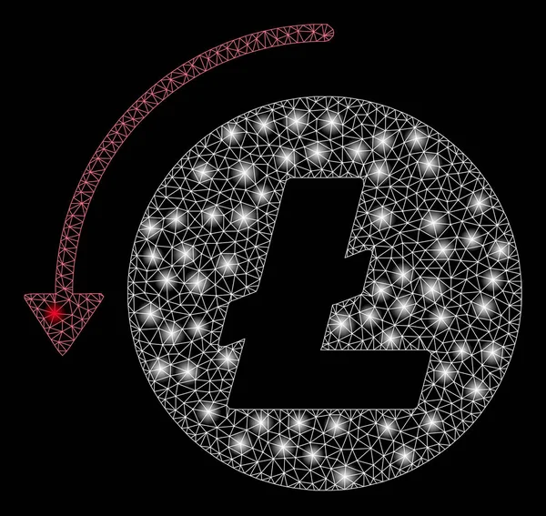 Litecoin de remboursement de cadre de fil de maille torche avec des taches de torche — Image vectorielle