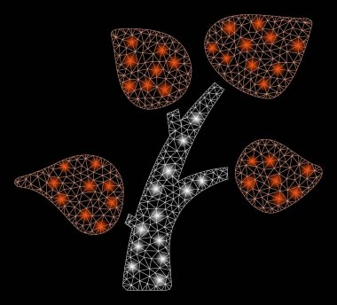 Flare Örgü Tel Çerçeve Bitki Ağacı Flare Noktalar ile